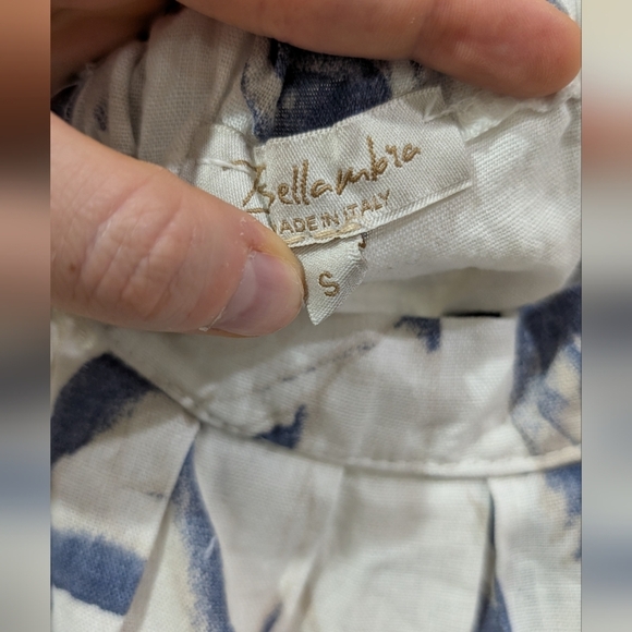 Bellambra Italian Linen Halter Dress In Blue And White - Picture 6 of 7